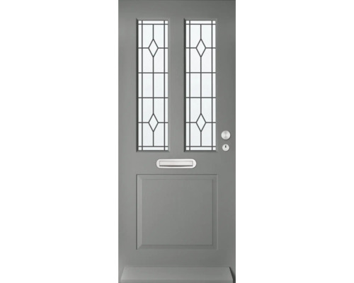 Voordeur met glazen inzet en brievenbusgleuf