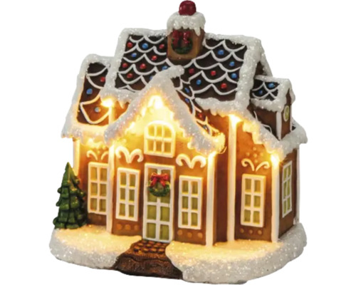 KONSTSMIDE Kerstverlichting LED peperkoekhuisje met muziek 9 lampjes gekleurd Peperkoekhuis met verlichting en decoratie