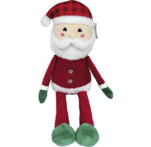 Pluche kerstmanfiguur met geruite muts