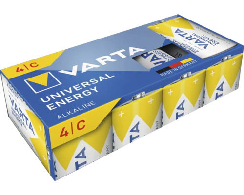 VARTA Batterij energy C 4 st. Varta Universal Energy Alkali C batterijen in een verpakking van 4 stuks