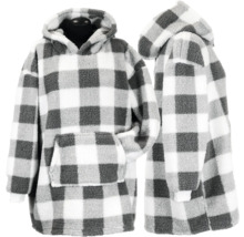 Fluffy oversized hoodie met ruitpatroon en capuchon