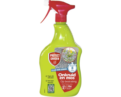 PROTECT GARDEN Flitser Express onkruid en mos spray 1 liter Onkruid- en mosverwijderaar in een spuitfles voor gebruik op bestrating
