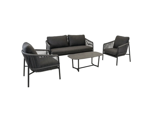 Tuinmeubelset met bank, twee stoelen en tafel voor buiten