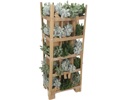 Verkoopdisplay met kunstkerstbomen