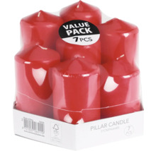 Verpakking van zeven rode stompkaarsen