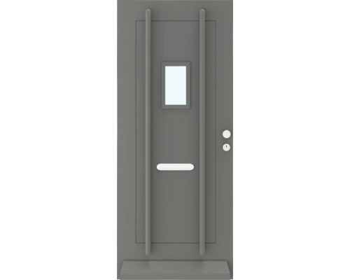 Voordeur met raam, handgreep en deurslot