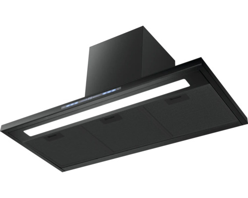 Zwarte afzuigkap met verlichting voor de keuken