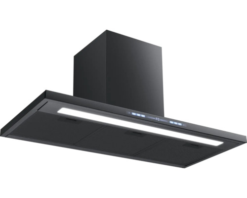 Zwarte afzuigkap met verlichting