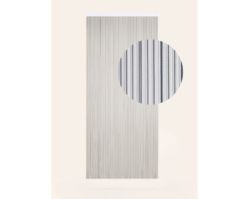 DEGOR Deurgordijn kunststof lamellen transparant/zwart 90x210 cm Kunststof strokengordijn met dwarsdoorsnede