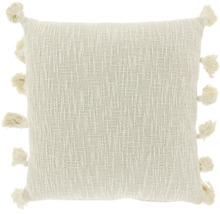 Vierkant decoratief kussen met kwasten