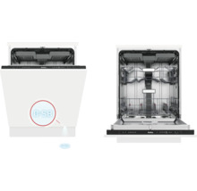 Amica vaatwasser, gedeeltelijk geïntegreerd, met open deur en digitale tijdweergave