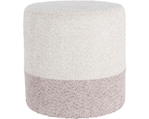 Poef Teddy beige/roze 35 cm Tweekleurige poef met cilindervorm