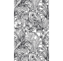 Zwart-wit behang met palmmotief
