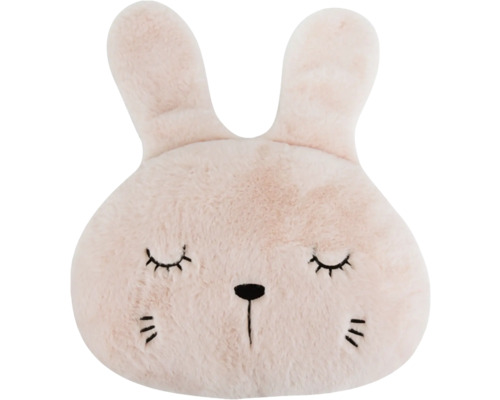UNIQUE LIVING Knuffelkussen konijn roze 25x6 cm Kussen in de vorm van een konijn met gesloten ogen