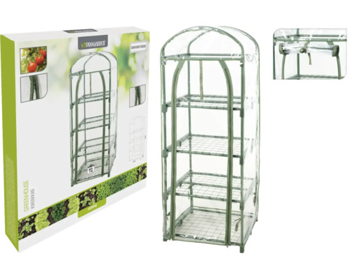 Progarden kas met vier planken en transparante folieafdekking