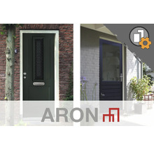 Twee voordeuren met glazen inzet en brievenbus