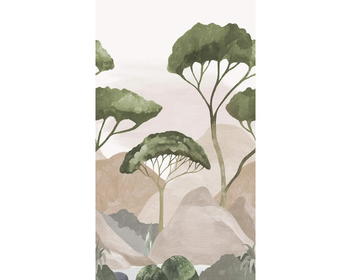 Illustratie van bomen en heuvels