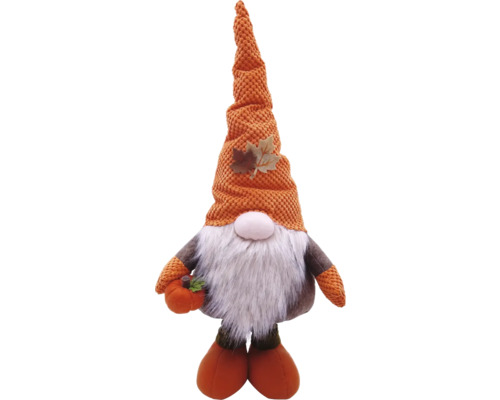 Herfstkabouter met muts, baard en pompoen