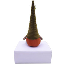 Decoratief figuur dwerg met corduroy hoed en gestreepte armen
