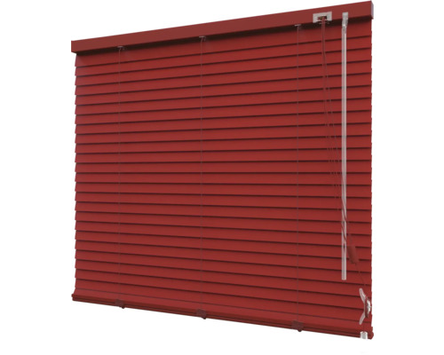 SOLUNA Aluminium verduisterende jaloezie 25 mm rood 50x130 cm Gesloten rode houten jaloezie