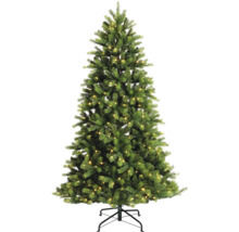 Kunstkerstboom met verlichting op een standaard