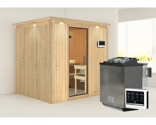 Sauna met saunakachel en bediening