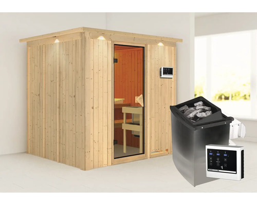 Sauna met saunakachel en bediening
