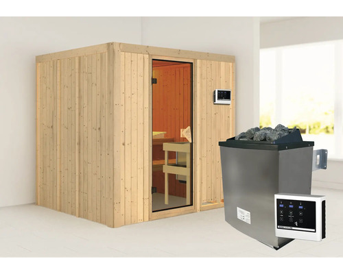 Sauna met saunakachel en bediening
