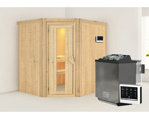 Sauna met kachel en bediening