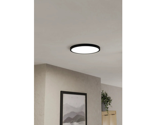 Ronde plafondlamp met zwarte rand