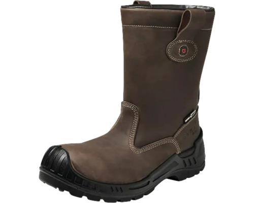 Bruine Gevel Safety laars met zwarte zool