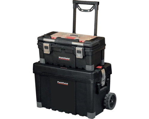 PATTFIELD Gereedschapstrolley 25" met koffer 22" (leeg) Pattfield gereedschapskoffer met wielen en telescopische handgreep