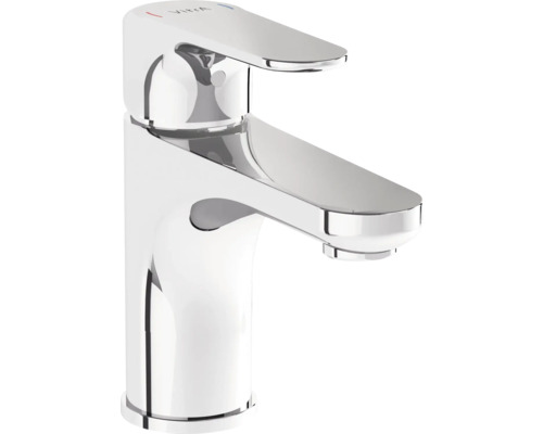 Wastafelkraan van metaal, glanzend