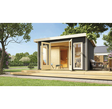 Tuinhuis met terras, open ingang en sauna