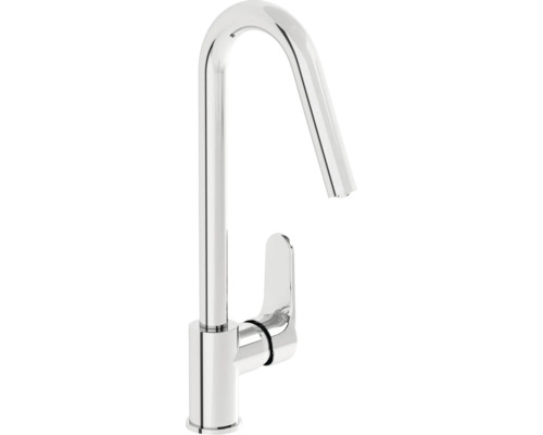 VITRA Keukenkraan Root Round A42742EXP chroom Hogedruk wastafelkraan van verchroomd metaal