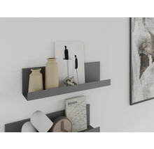 Wandplanken met vazen, boek en decoratie