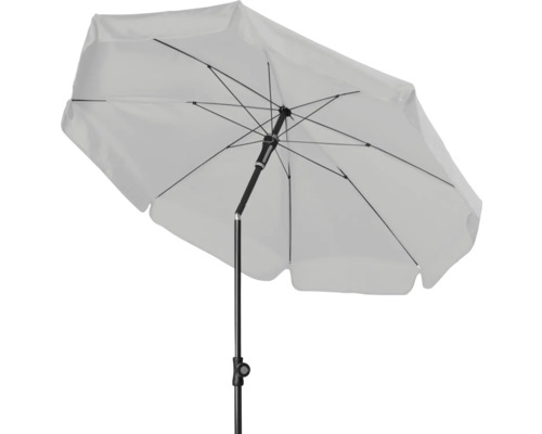 Witte parasol met zwart frame