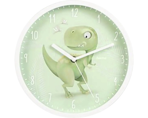 HAMA Wandklok voor kinderen Cebu dino groen ø 25 cm