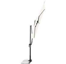 Gesloten rechthoekige parasol op voet voor buiten