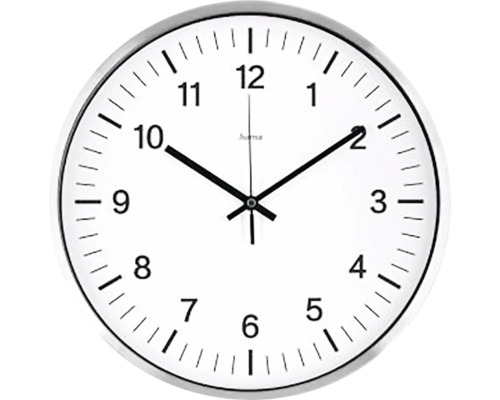 HAMA Wandklok radiografisch Java zilver wit ø 35 cm