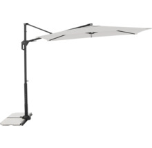 Vrijhangende parasol met rechthoekig scherm en voet