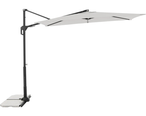 Vrijhangende parasol met rechthoekig scherm en voet