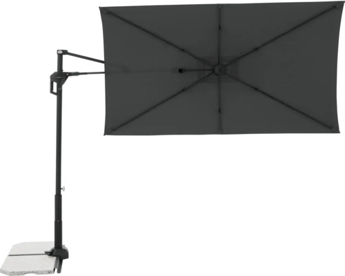 Rechthoekige zweefparasol met voet