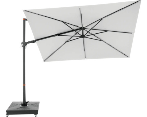 Rechthoekige zweefparasol met voet voor buiten