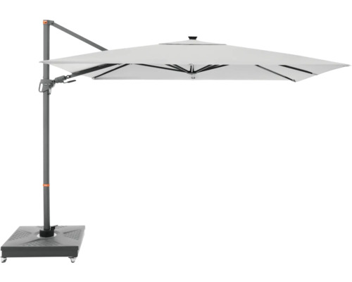 Vrijhangende parasol met parasolvoet voor buiten