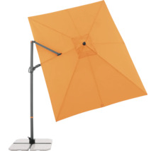 Vierkante zweefparasol met voet voor de tuin