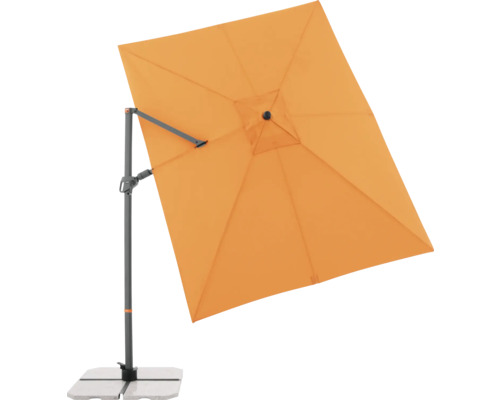 Vierkante zweefparasol met voet voor de tuin