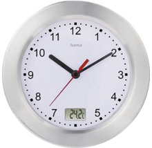 HAMA Wandklok badkamer Mauritius zilver wit ø 17 cm