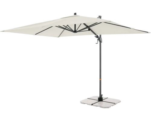 Rechthoekige parasol met stabiele voet voor de tuin