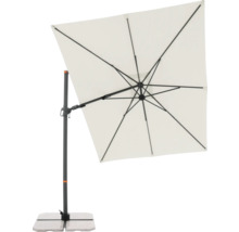 Vierkante parasol met voet voor buiten